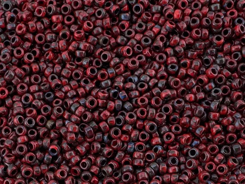 10g Miyuki seed beads 11/0 Picasso Opaque Red Garnet 4513 10g