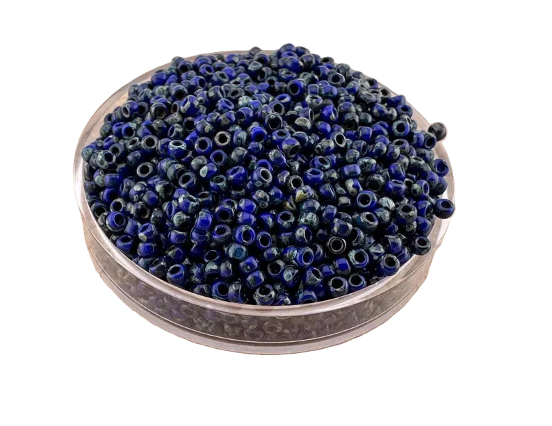 10g Miyuki seed beads 11/0 Picasso Opaque Opaque Cobalt 4518