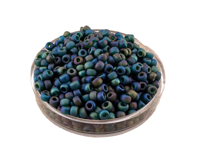 10g Miyuki 8/0 11/0 seed beads Matted Transp Dk Emerald AB 0156FR, japanese beads size 2mm 3mm