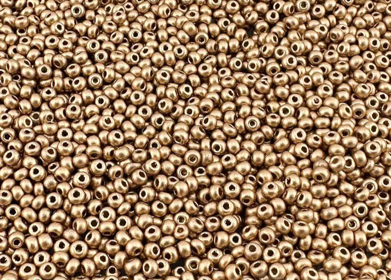 10g Miyuki seed beads 11/0 Aztec Gold 01710, Japoneses seed beads 2mm