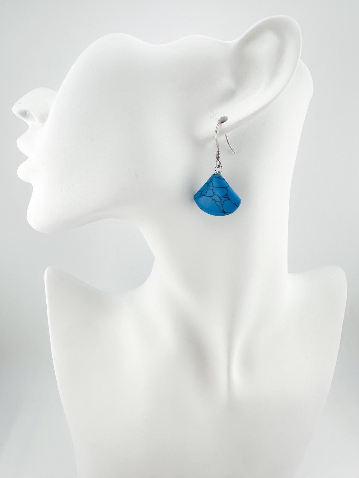 Blue Turquoise Gemstone Dangle Earrings for Women gift