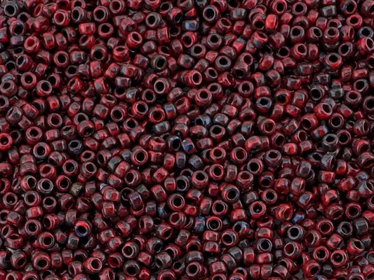 10g Miyuki seed beads 11/0 Picasso Opaque Red Garnet 4513 10g