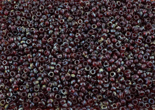 10g Miyuki seed beads 11/0 Picasso Transp Red Brown 4503, japonese seed beads 2mm