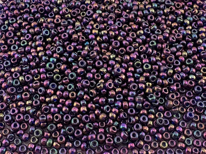 10g Miyuki  seed beads 11/0 Plum Gold Luster 1893, Japonese seed beads 2mm