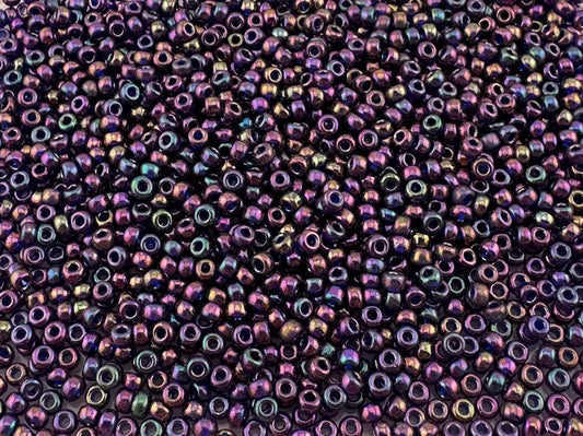 10g Miyuki  seed beads 11/0 Plum Gold Luster 1893, Japonese seed beads 2mm