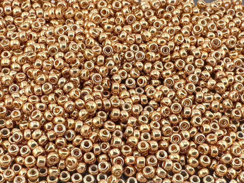 10g Miyuki seed beads 11/0 Galvanized Gold 1052, japonese seed beads 2mm