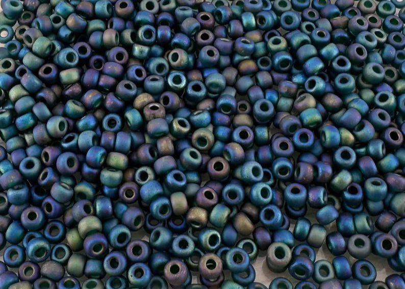 10g Miyuki 8/0 11/0 seed beads Matted Transp Dk Emerald AB 0156FR, japanese beads size 2mm  3mm