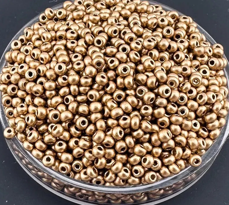 10g Miyuki seed beads 11/0 Aztec Gold 01710, Japoneses seed beads 2mm