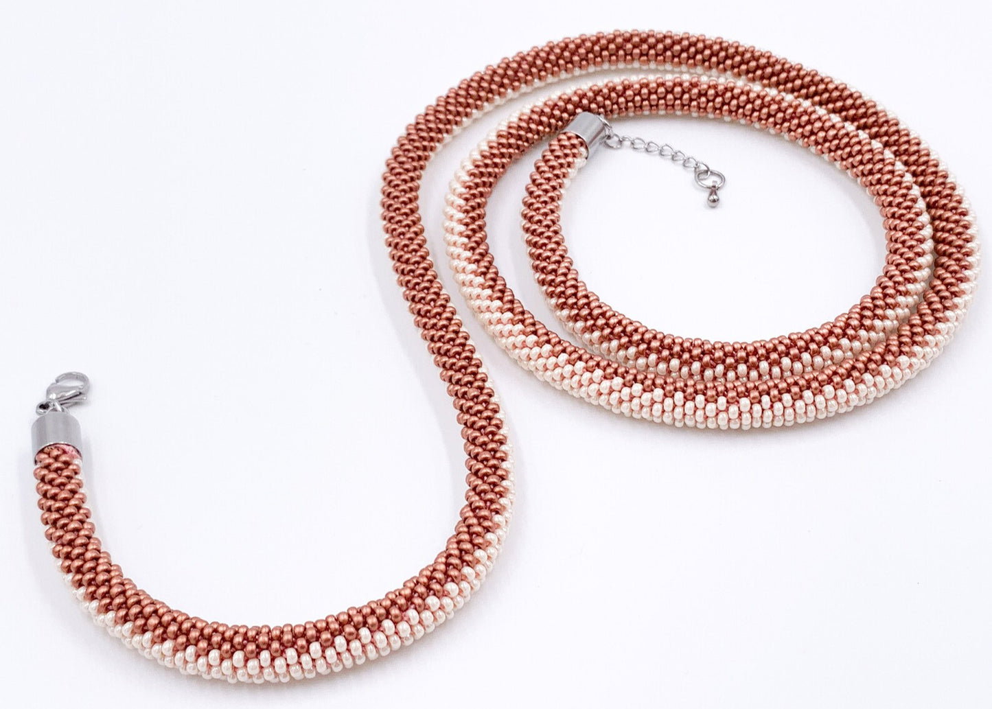 Handmade Beaded crochet Necklace - Handmade Boho Jewelry gift for her