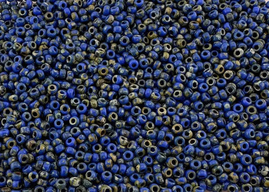 10g Miyuki seed beads 11/0 Picasso Opaque Montana 4516, Japoneses seed beads 2mm