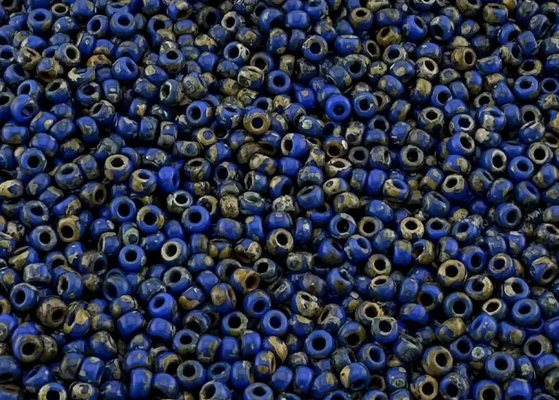 10g Miyuki seed beads 11/0 Picasso Opaque Montana 4516, Japoneses seed beads 2mm