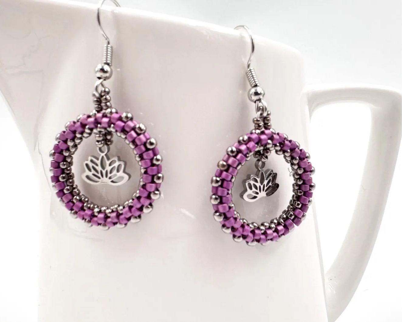 Handmade Beaded Dangle Earrings