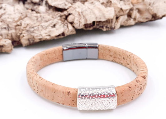 Eco- Friendly Cork Bracelet - Natural ,Unisex, vegan jewelry