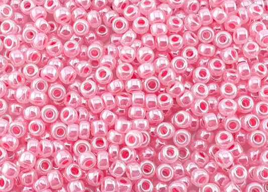 10g Miyuki seed beads 8/0 Carnation Pink Ceylon 0535, Japoneses seed beads 3mm