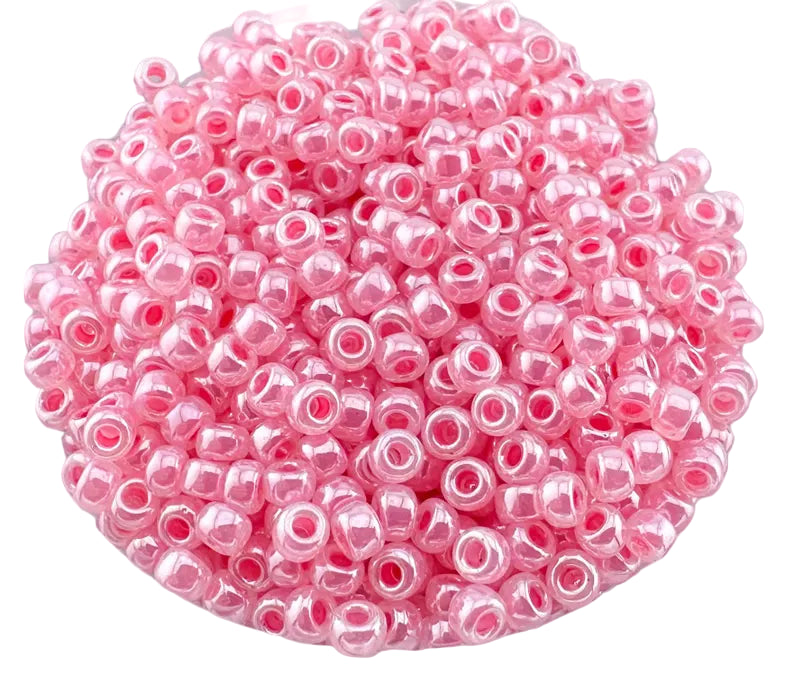 10g Miyuki seed beads 8/0 Carnation Pink Ceylon 0535, Japoneses seed beads 3mm