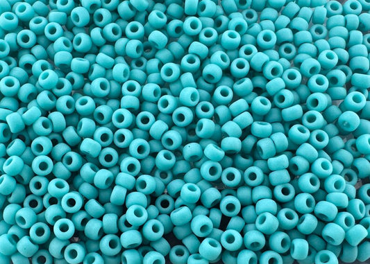 10g Miyuki seed beads 8/0 Matted Opaque Turquoise Green 0412F, Japoneses seed beads 3mm