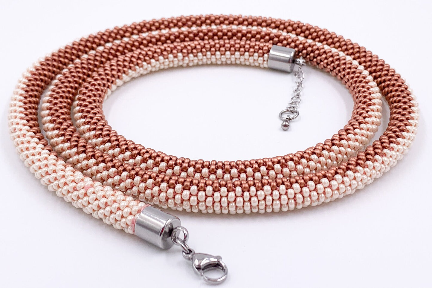 Handmade Beaded crochet Necklace - Handmade Boho Jewelry gift for her