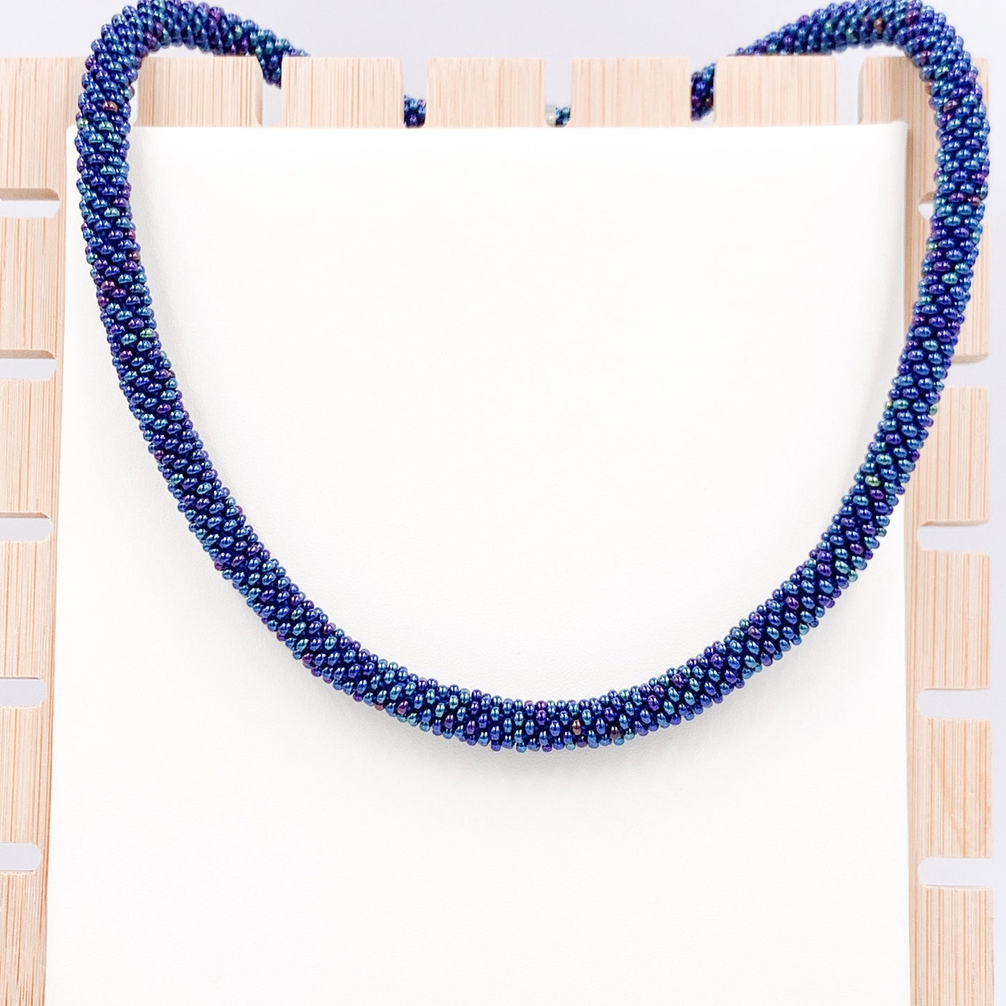 Blue Beaded crochet Bracelet - Handmade Boho Jewelry gift for her